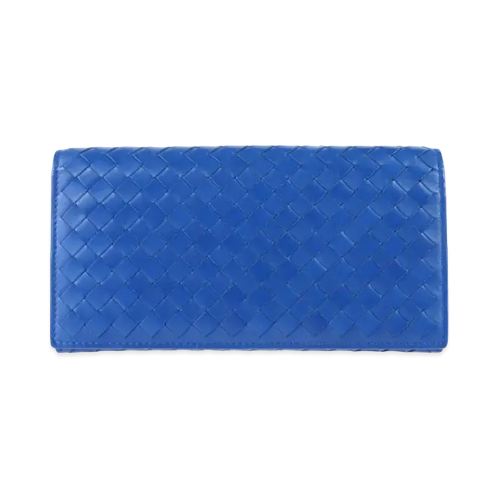 Bottega Veneta Intrecciato Leather Wallet "Blue"