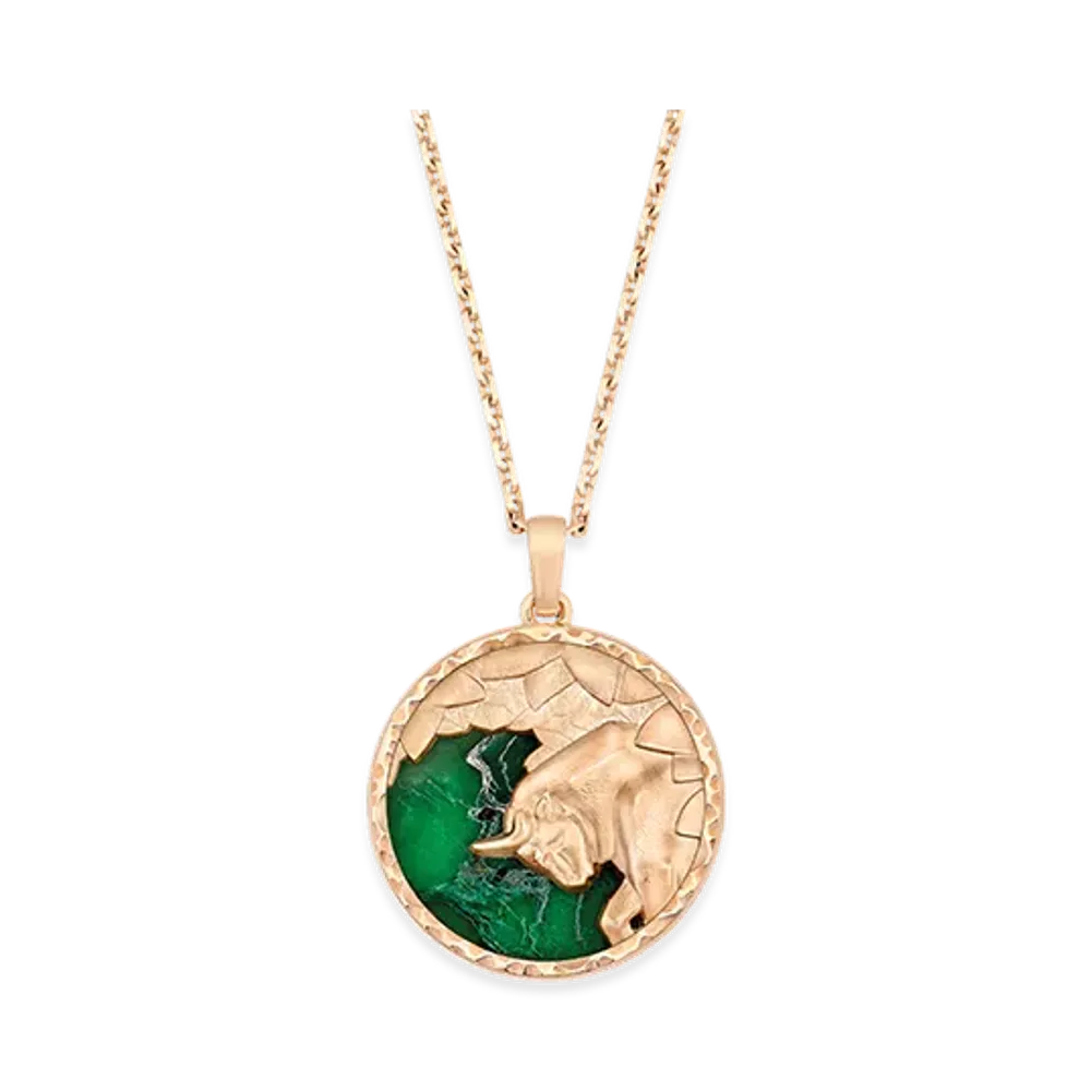 Van Cleef & Arpels Zodiaque long necklace Tauri Taurus "18K Rose gold/Aventurine"