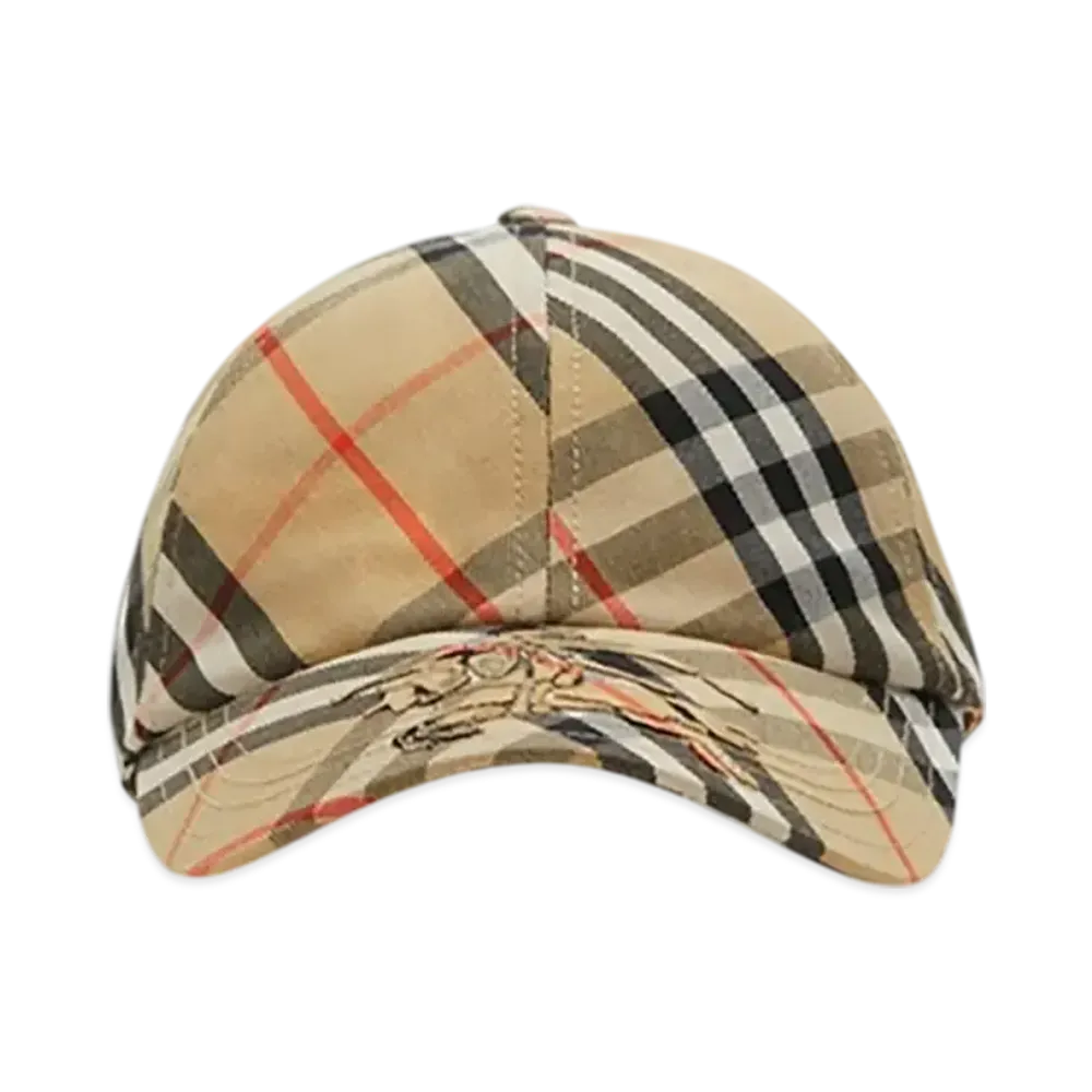 Burberry Check EKD Twill Baseball Cap "Sand"