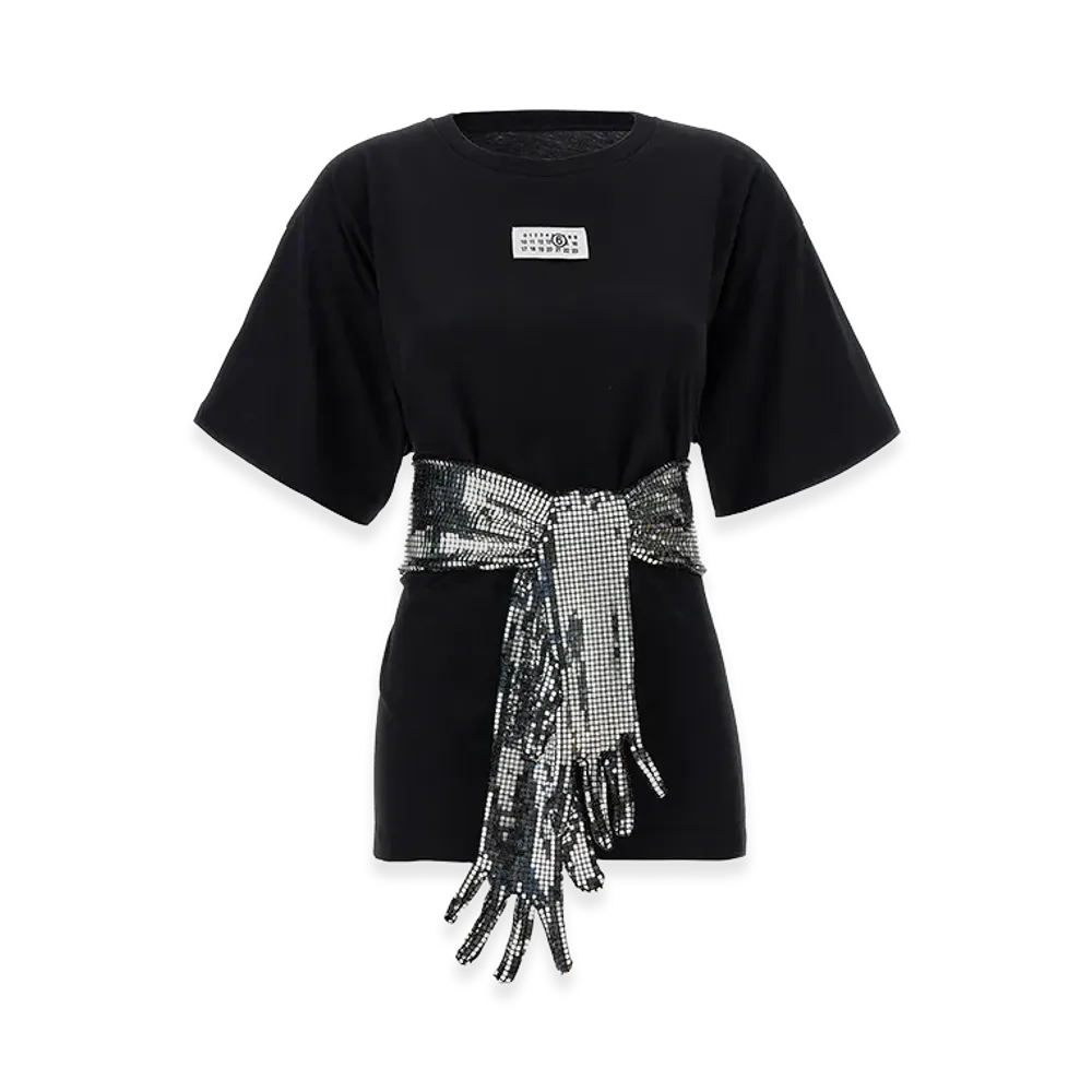 MM6 Maison Margiela Women's Sequin Gloves T-Shirt "Black"