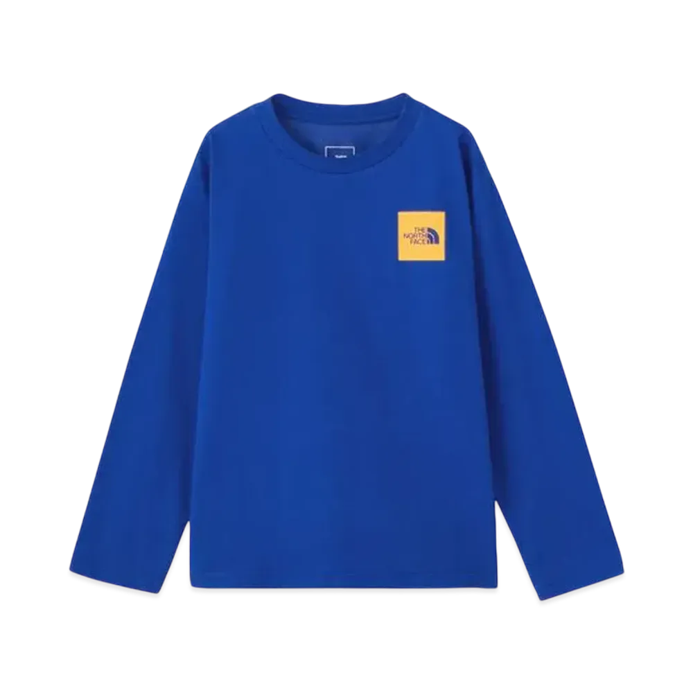 The North Face Kids Long Sleeve Small Square Logo Tee "TNF Blue"