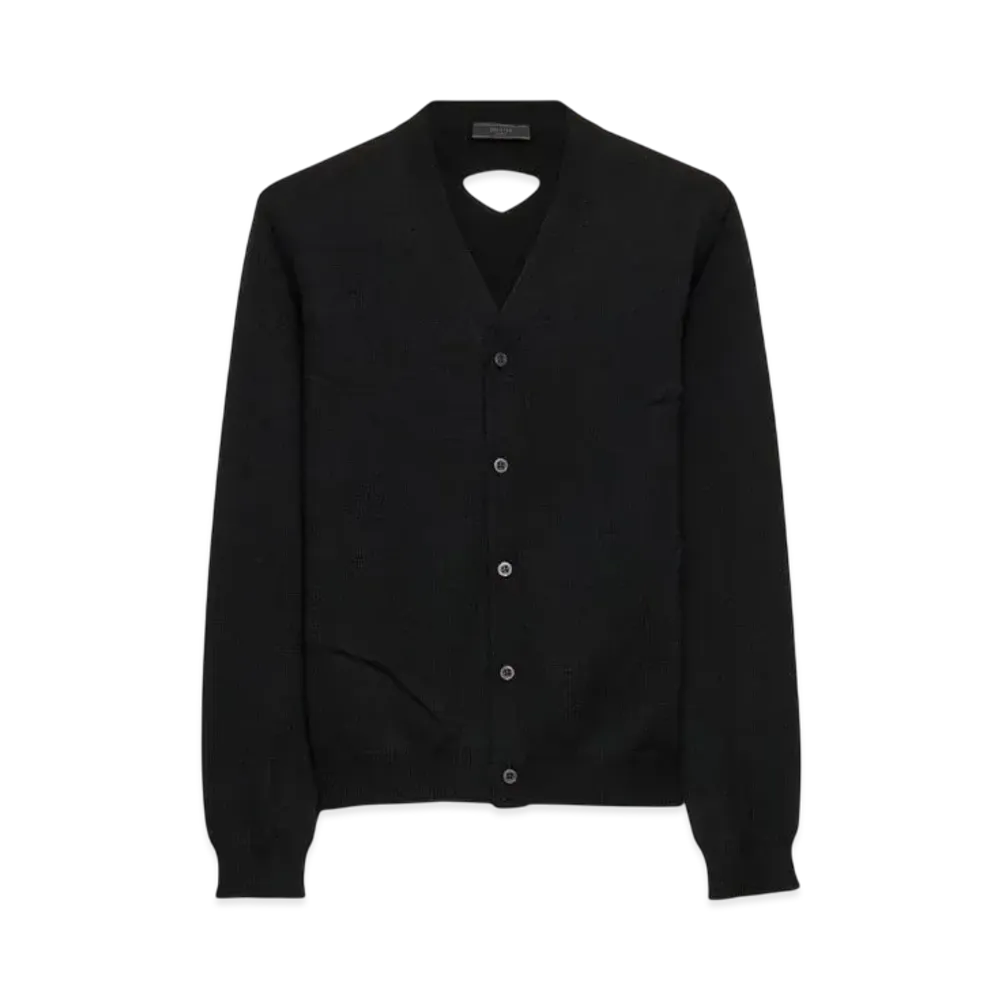 PRADA Men's Wool Cardigan "Black"