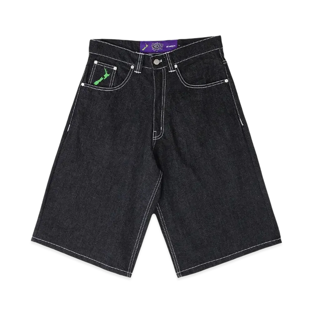 MIN-NANO x ADWYSD Elaxed Unisex Denim Shorts "Black"