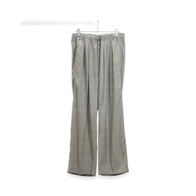 ANCELLM Aging Check Belt-Less Slacks "Blue"