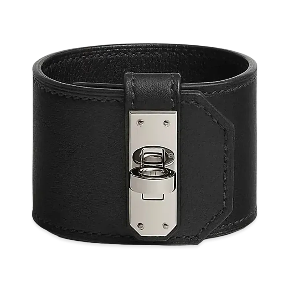 Hermes Kelly Twist Bracelet Large Model "Noir/Palladium"