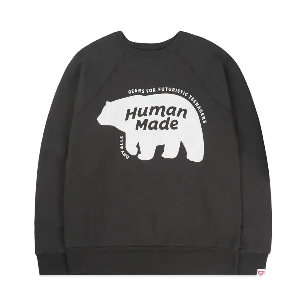 HUMAN MADE RAGLAN CREW NECK SWEATSHIRT "Black" HM24CS019