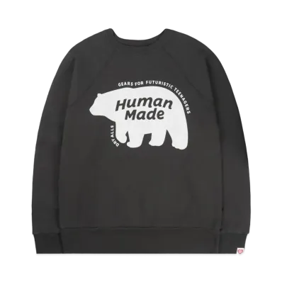 HUMAN MADE RAGLAN CREW NECK SWEATSHIRT "Black" HM24CS019