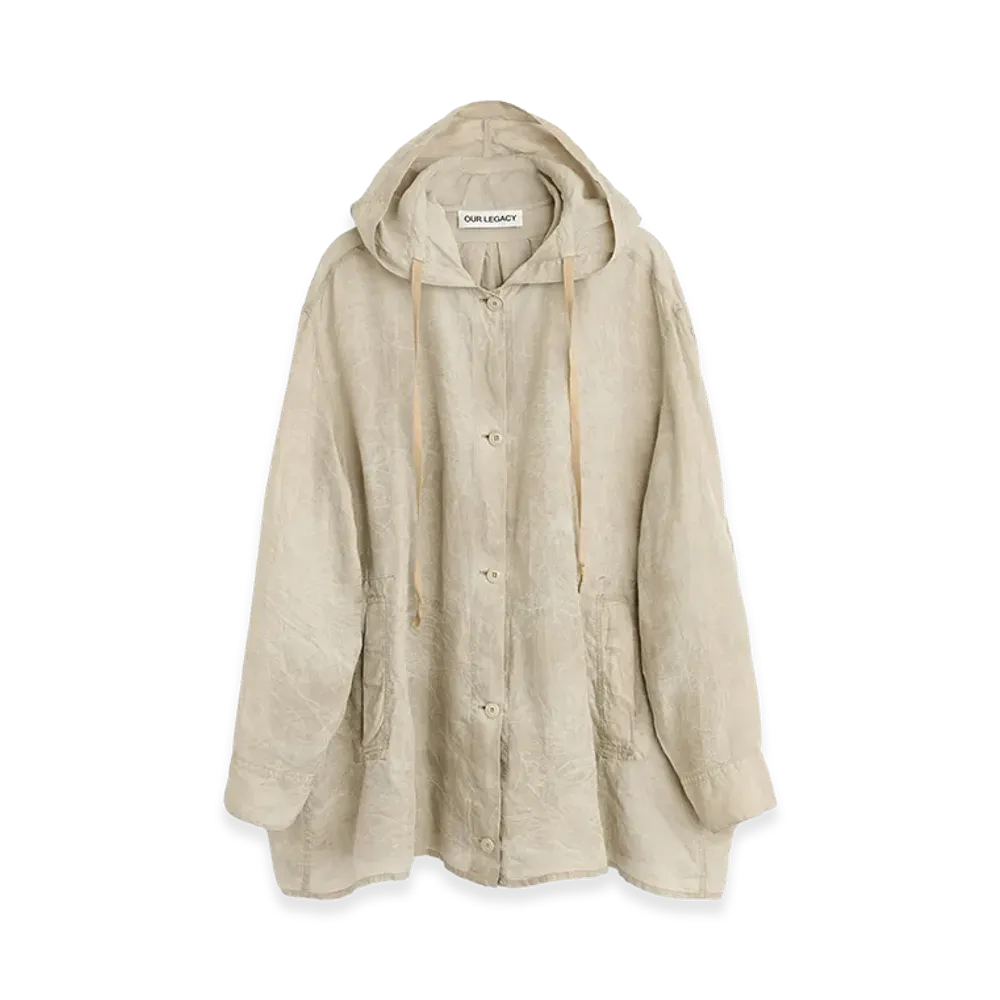 OUR LEGACY Women's Rover Shirt "Ghost Grey Wax Dipped Cupro"