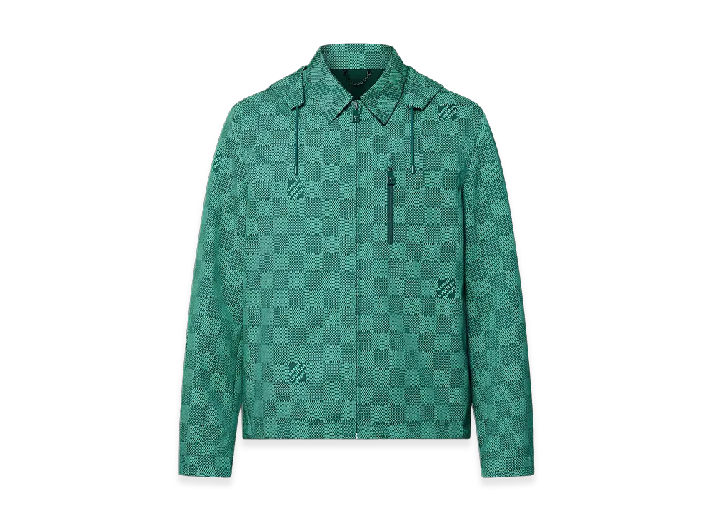 ルイヴィトン プリンテッド ナイロン フーデッド ウィンドブレーカー "グリーン" 1AFQD2
