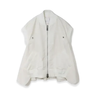 sacai Women's Nylon Twill x Wool Suiting Vest "White"