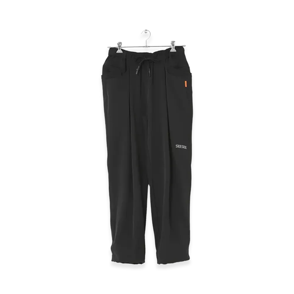 SEE SEE x URBS Wide Tapered Easy Pants "Black"