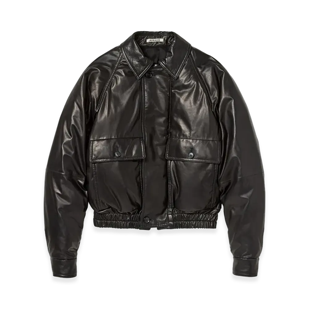 AURALEE Women's Fine Calf Leather Down Blouson "Black"