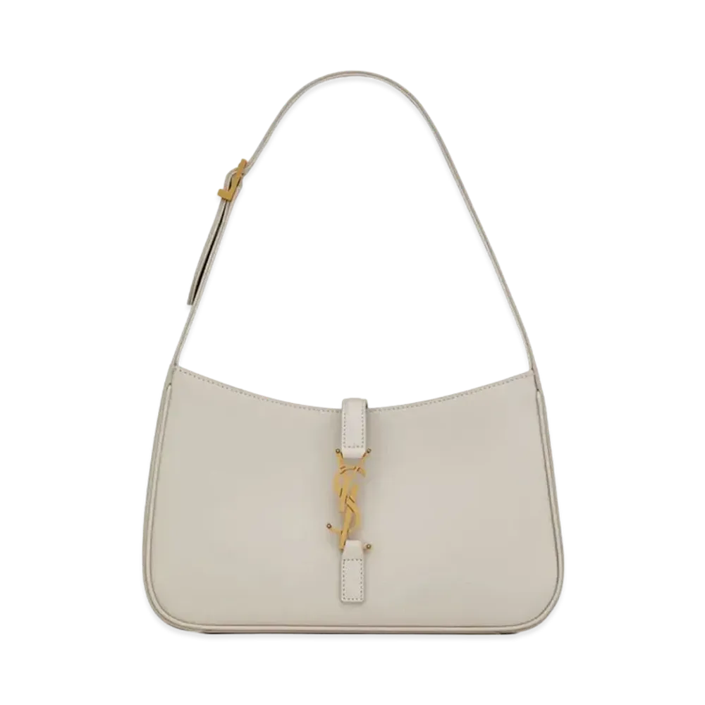 Saint Laurent Le 5 A 7 Hobo Bag In Smooth Leather "Vintage White"