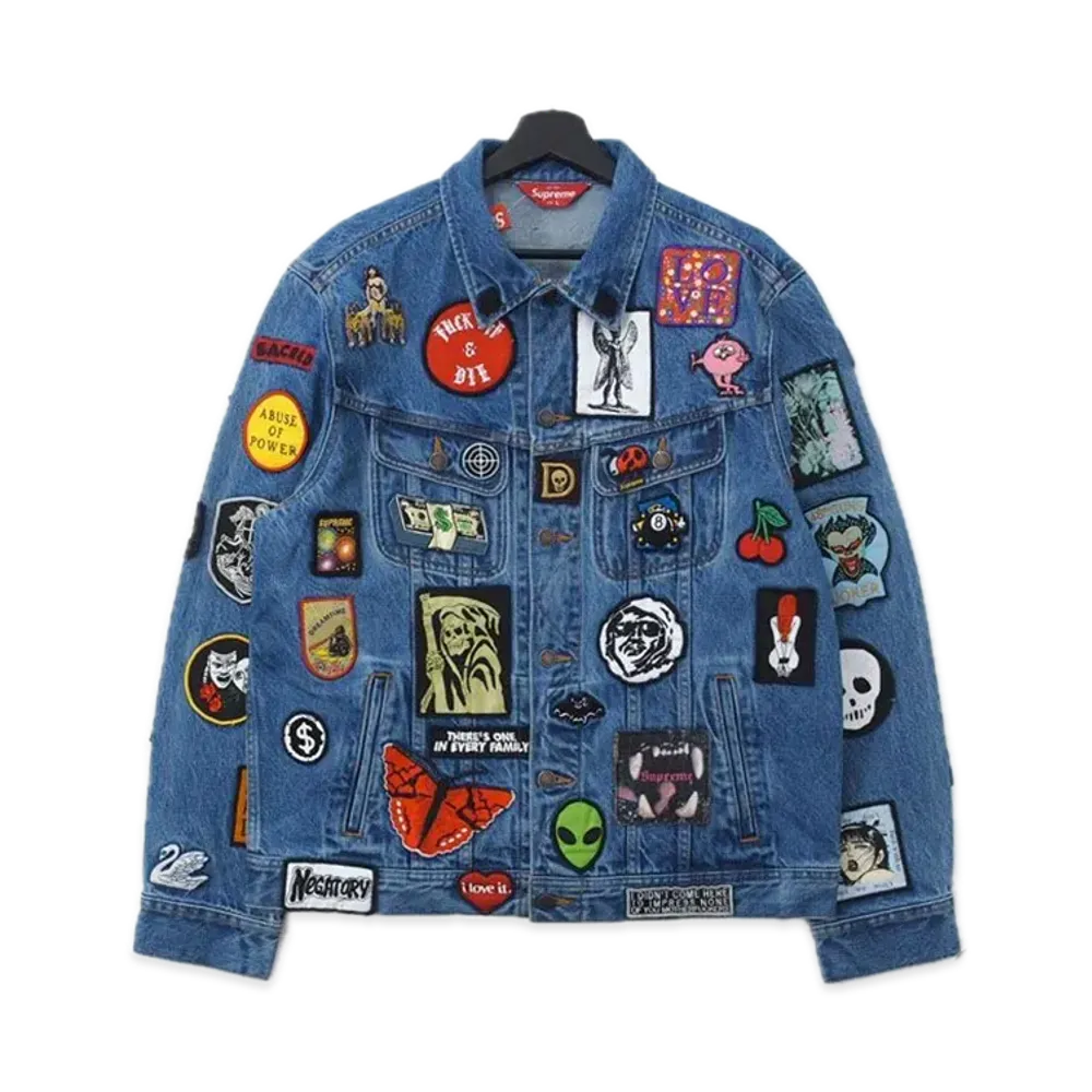 Supreme Patches Denim Trucker Jacket "Blue"