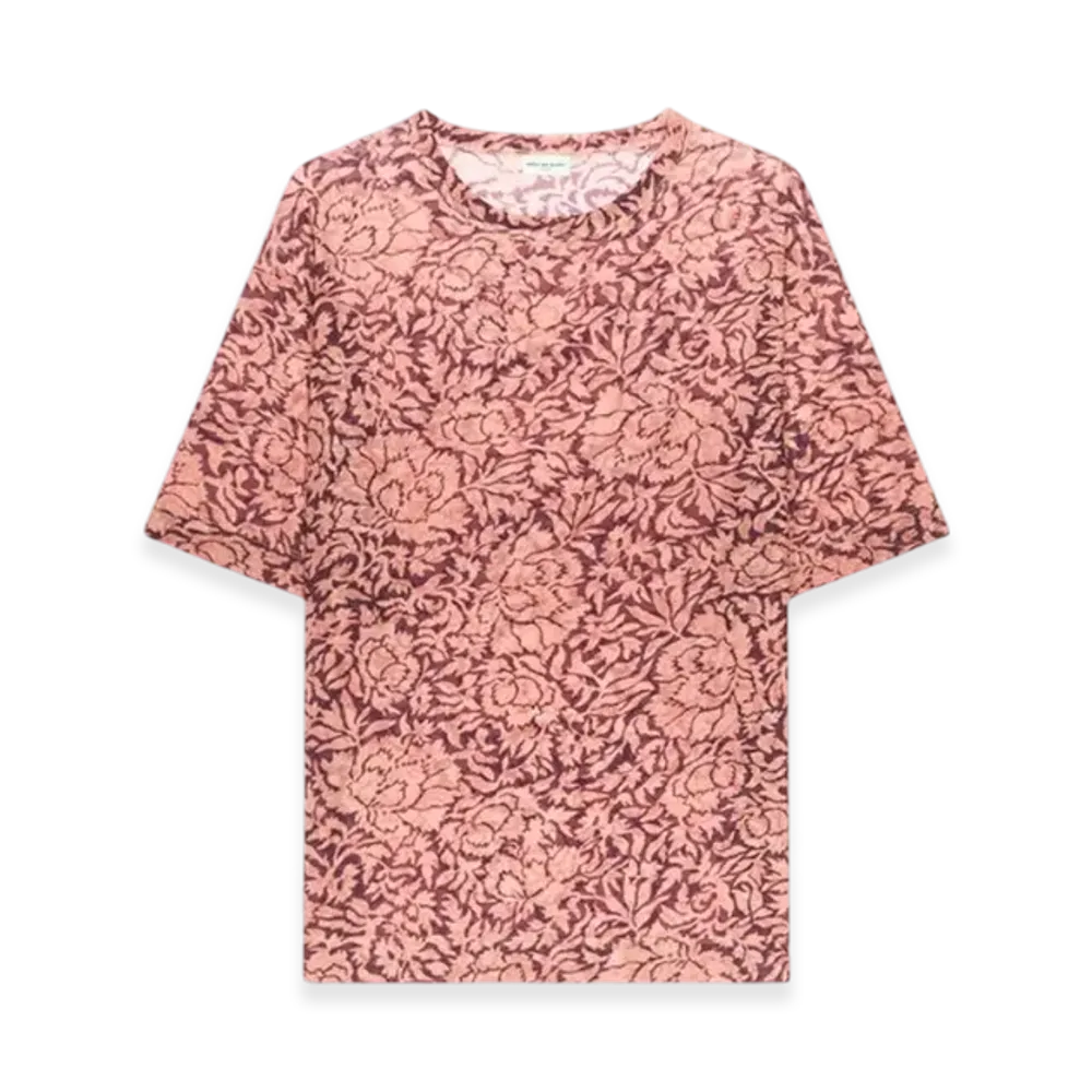 DRIES VAN NOTEN Women's Sheer Oversized Tee "Peach"