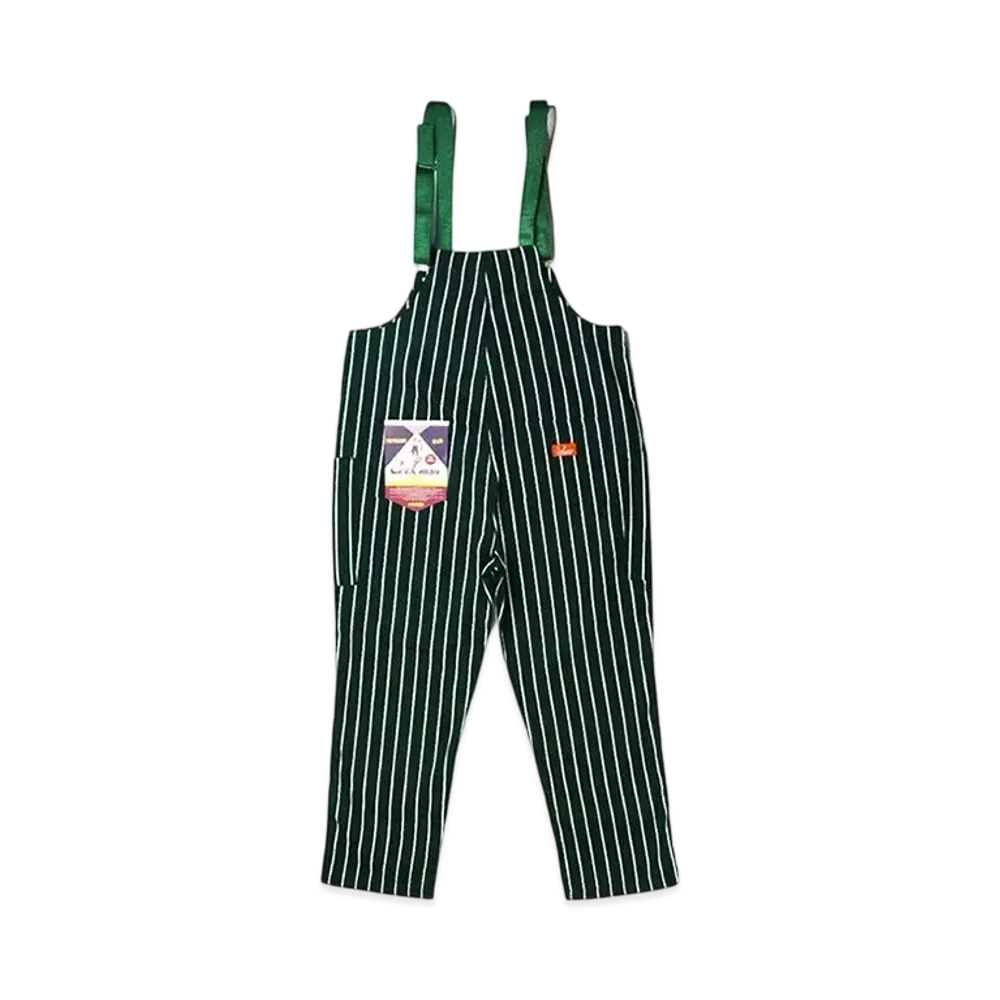 COOKMAN Fisherman's Bib Overall "Stripe/Dark Green"
