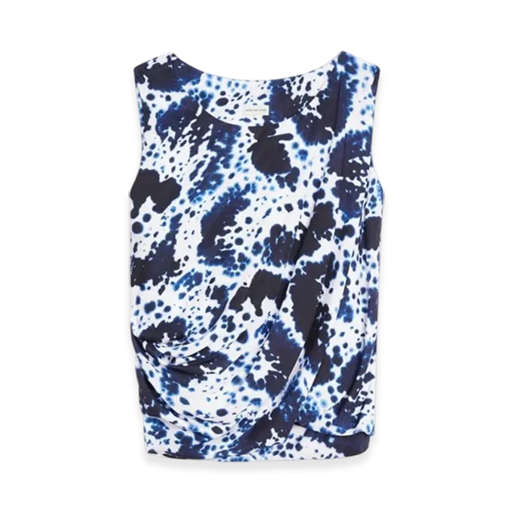DRIES VAN NOTEN Women's Viscose Tank Top "Navy"