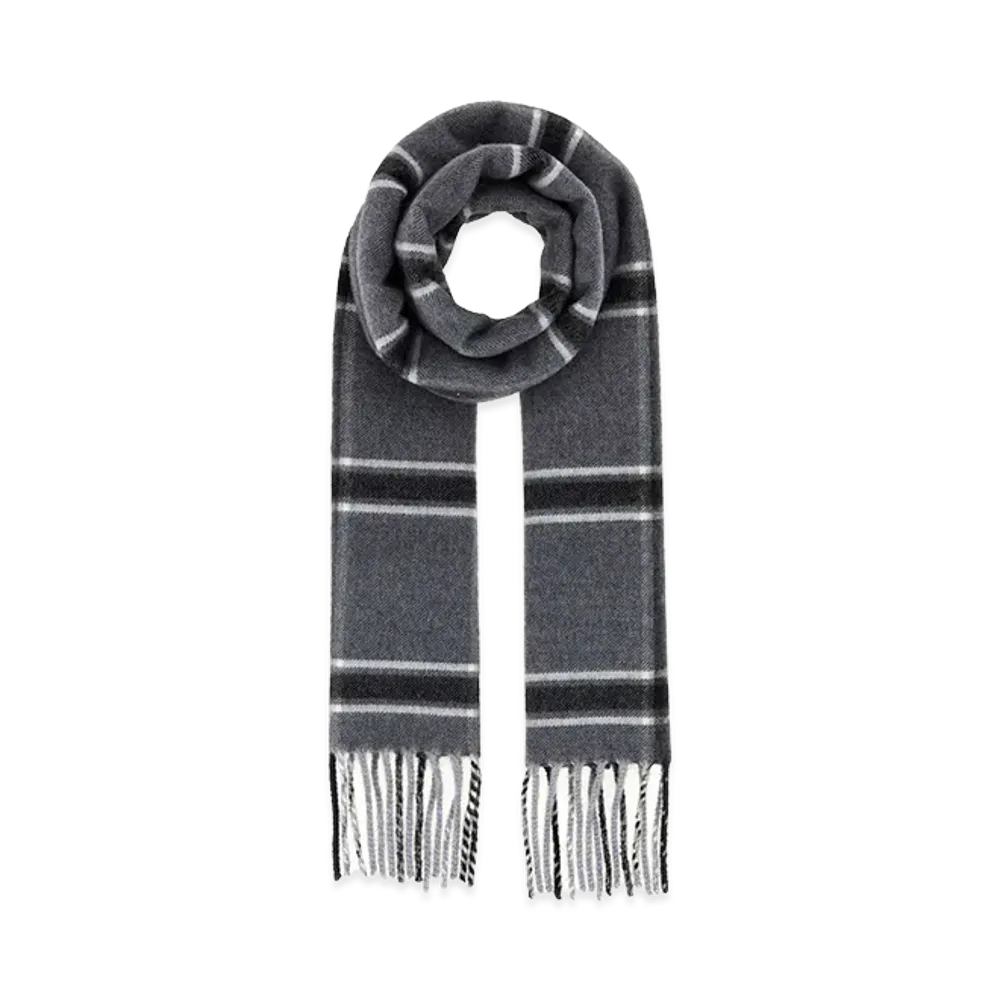 GUCCI Tartan Wool Cashmere Scarf "Flanner"