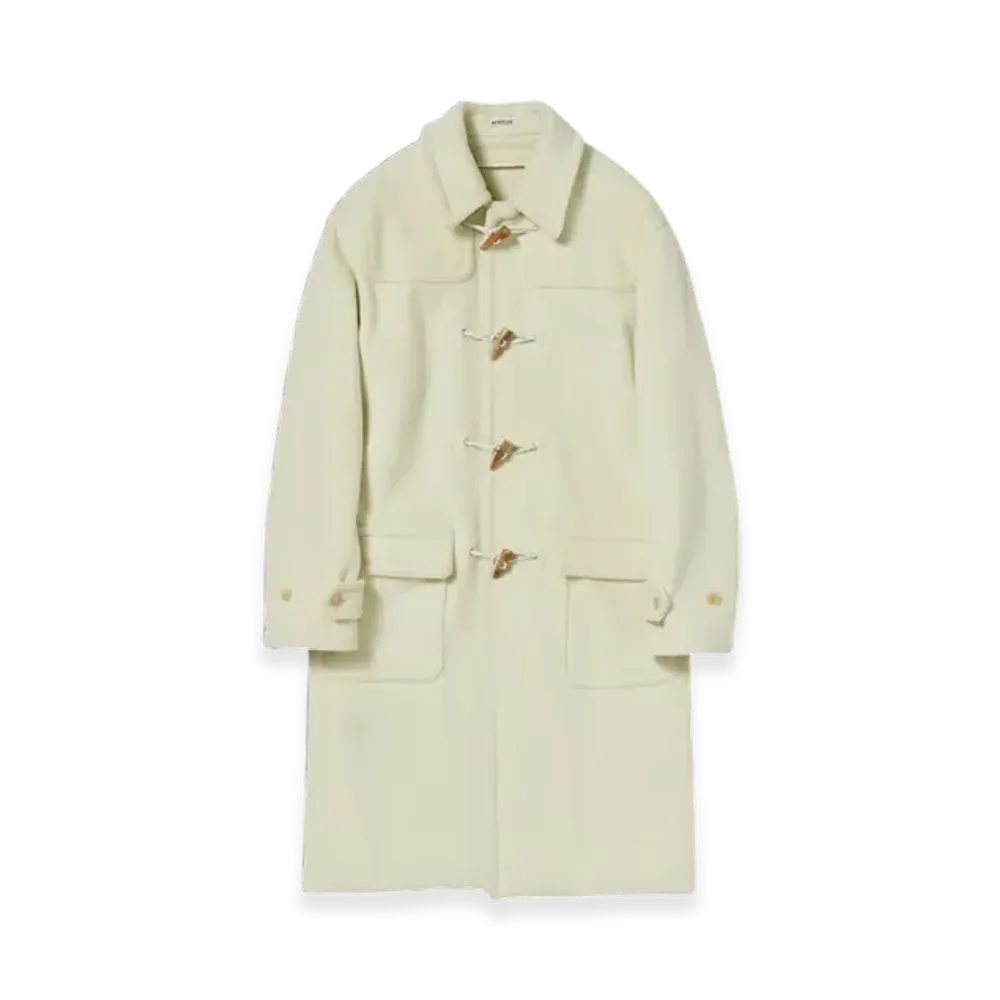 AURALEE Wool Heringbone Pile Duffle Coat 22AW "Light Yellow"