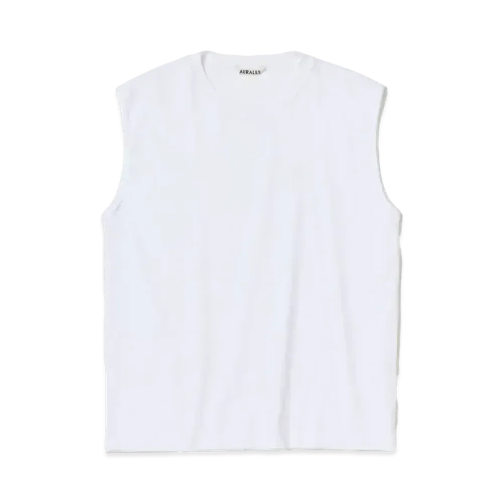 AURALEE Organic Cotton High Gauge Jersey Sleeveless "White"