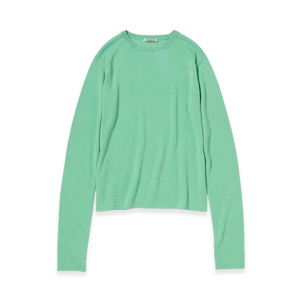AURALEE Women's Super Fine Cashmere Silk Knit P/O "Mint Green"
