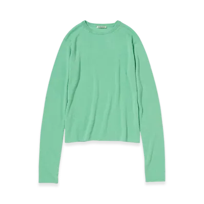 AURALEE Women's Super Fine Cashmere Silk Knit P/O "Mint Green"
