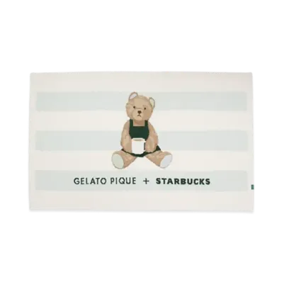 STARBUCKS x GELATO PIQUE Powder Bear Jacquard Border Blanket "Mint Green"
