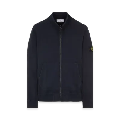 Stone Island 64320 Cotton Fleece Garment Dyed Full Zip Sweatshirt - 22FW "Navy Blue"