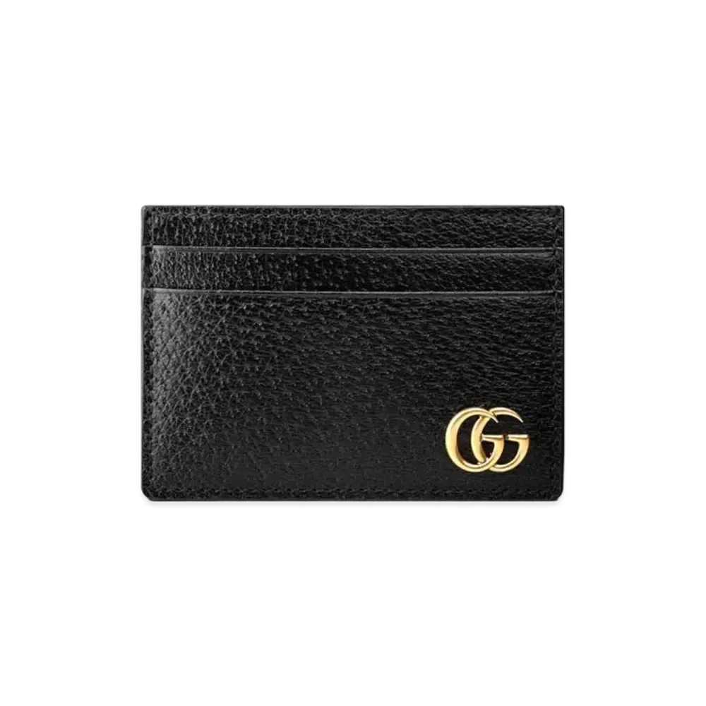 GUCCI GG Marmont Leather Card Case With Money Clip "Black"