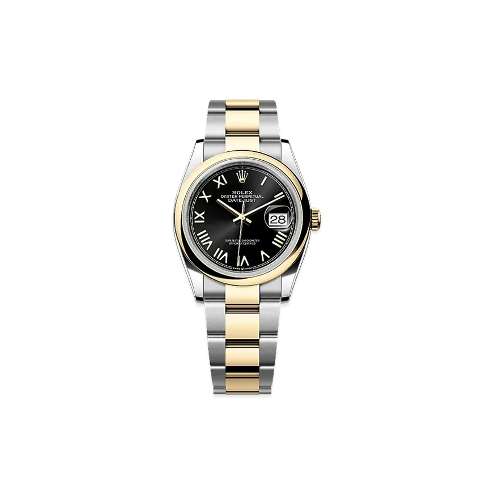 ROLEX Datejust 36 Oystersteel & Yellow Gold "Bright Black"