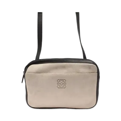 LOEWE Anagram Suede Shoulder Bag "Beige"