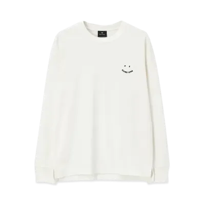 Paul Smith Happy Long Sleeve Cut And Sew "White"