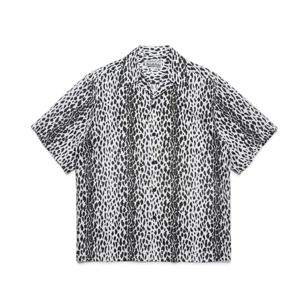WACKO MARIA Leopard Open Collar Shirt "Chrcoal"