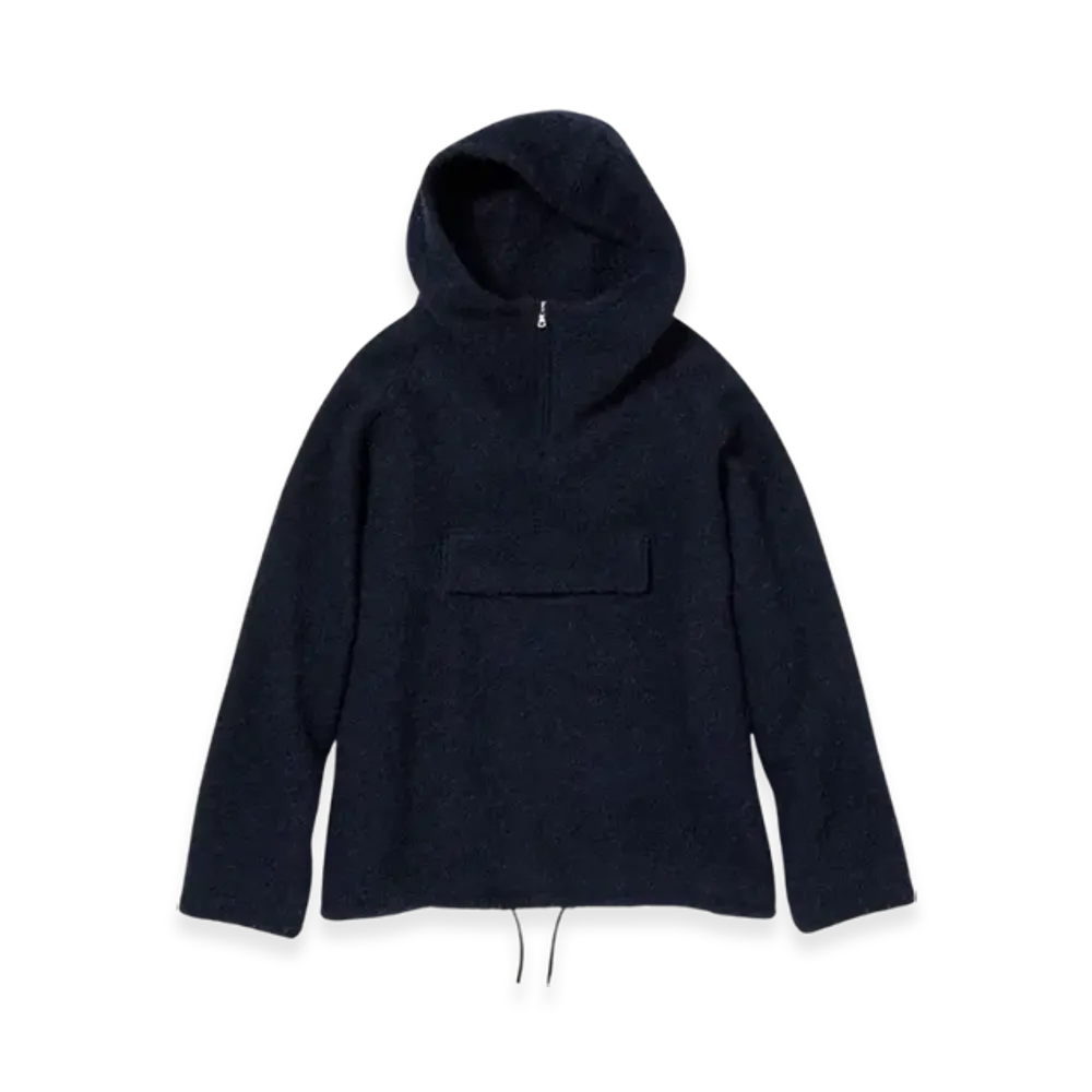 AURALEE Alpaca Wool Leno Cloth P/O Parka "Dark Navy"