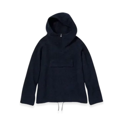 AURALEE Alpaca Wool Leno Cloth P/O Parka "Dark Navy"