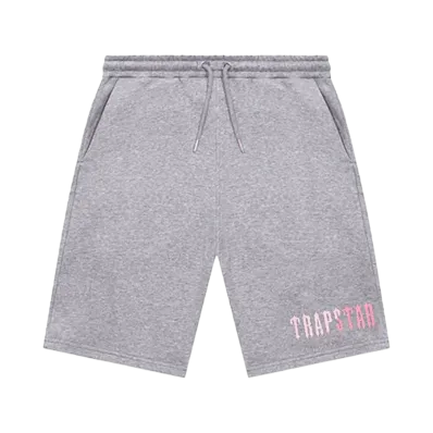 TRAPSTAR Decoded Chenille Hooded Shorts Set "Grey/Pink"