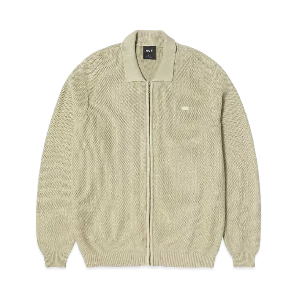HUF Anton Zip Overdyed Sweater "Putty"