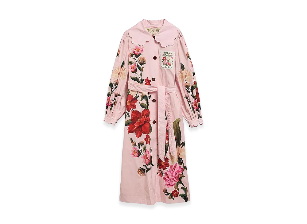 Barbour x FARM Rio Women's Bromelia Showerproof Coat "Pink"