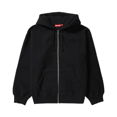 Supreme Pilled Zip Up Hooded Sweatshirt "Black"