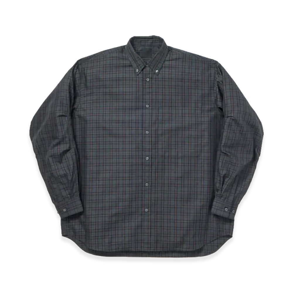 DAIWA PIER39 Tech Button Down Shirt L/S Plaids "Charcoal"