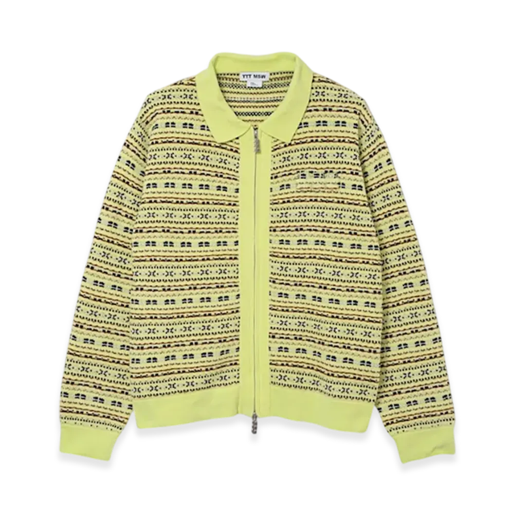 TTTMSW Zip Up Knit Polo Shirt "Lime"