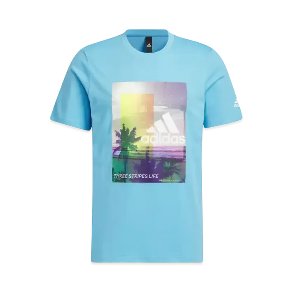 adidas Palm Tree Tee "Semi Blue Burst"