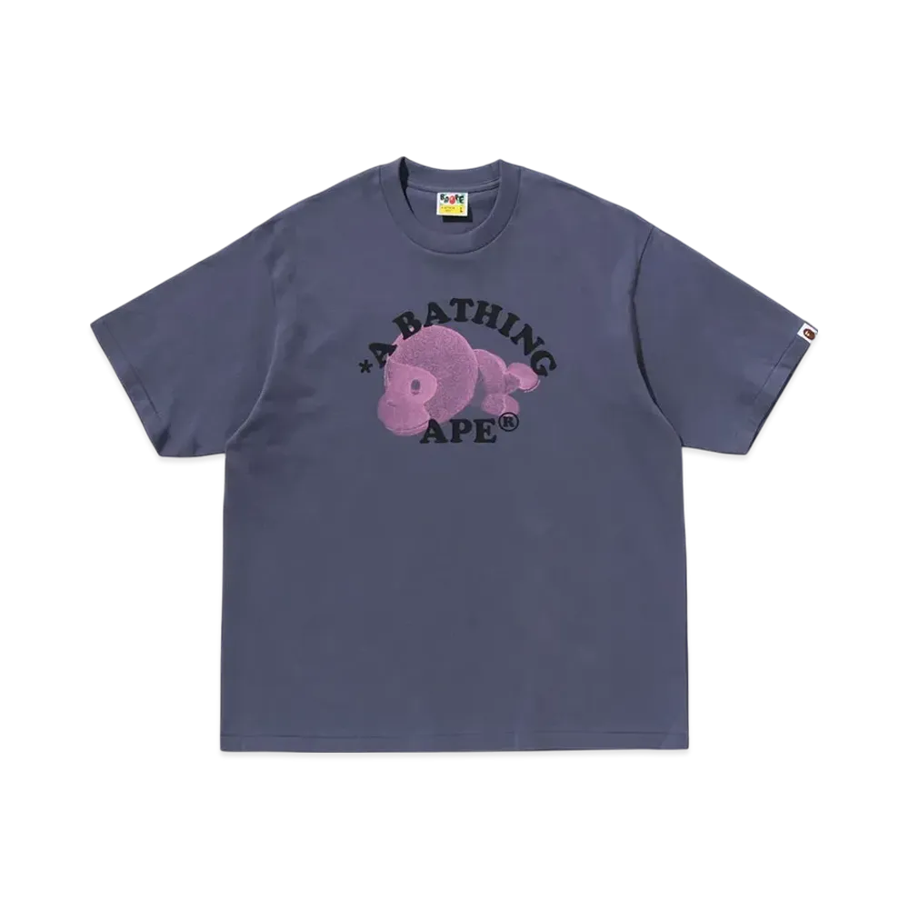 A BATHING APE Milo College Relaxed Fit Tee "Charcoal"