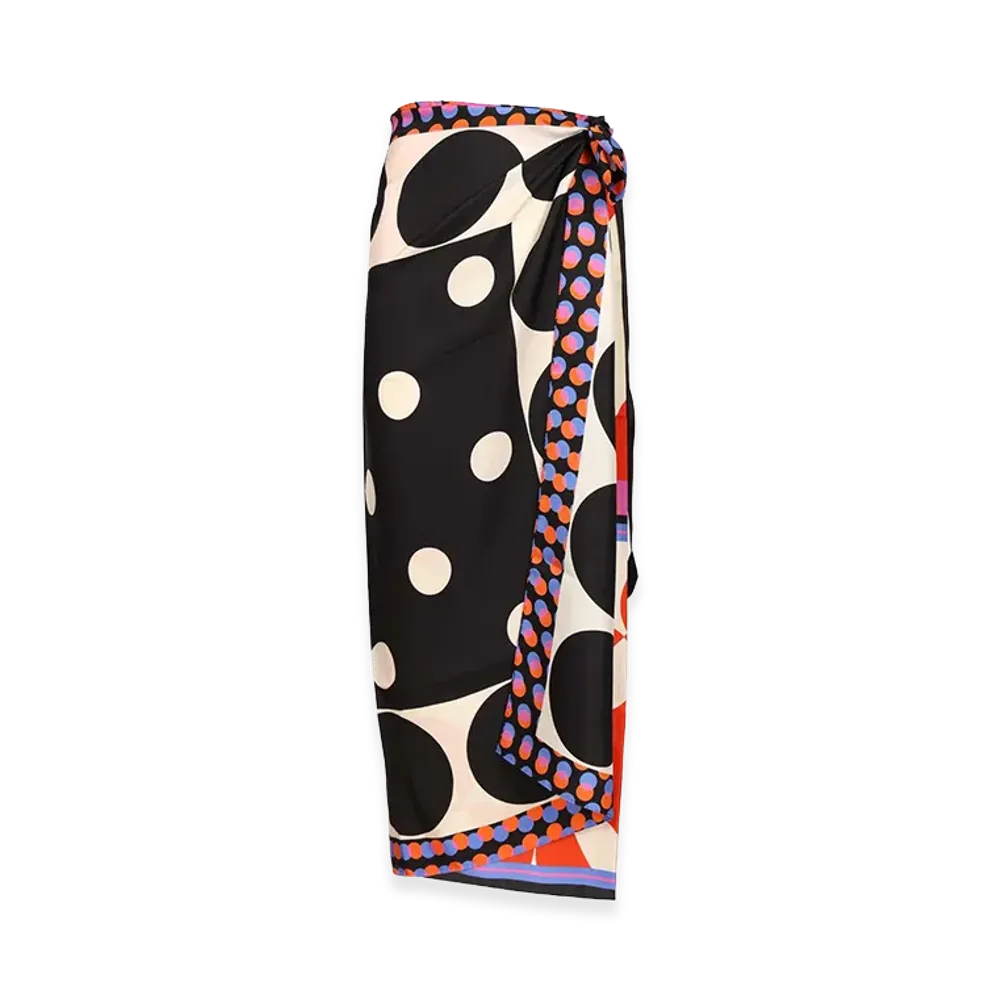 DRIES VAN NOTEN Women's Scarfy Long Skirt Pareo Geometric Print "Multi"