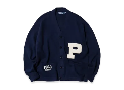 BEAMS x Polo Ralph LS V-Neck Varsity Cardigan "Newport Navy"