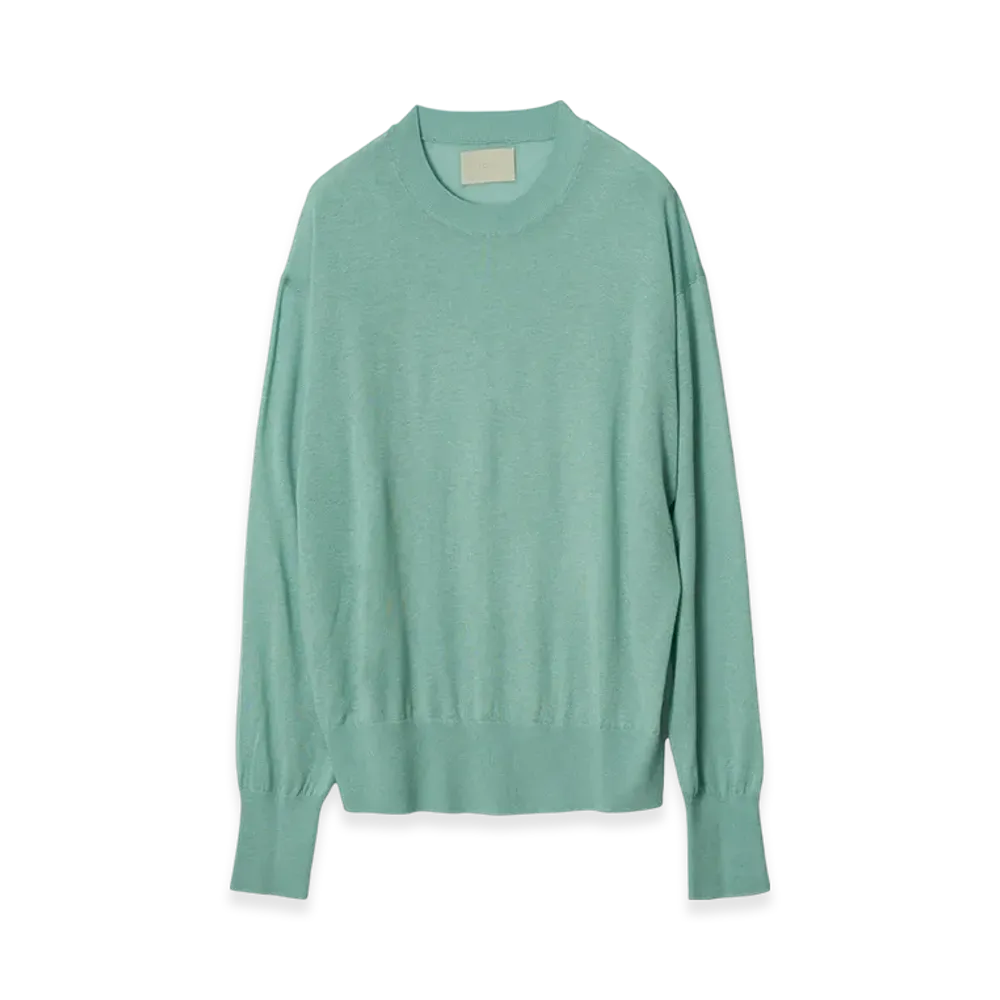 YOKE Silk Cashmere Sheer Swrater "Mist Green"