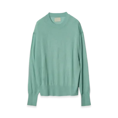 YOKE Silk Cashmere Sheer Swrater "Mist Green"