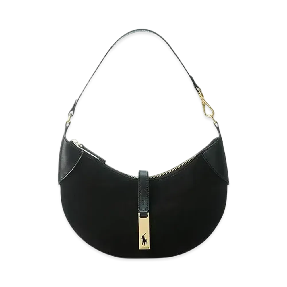 Polo Ralph Lauren Polo ID Suede Mini Shoulder Bag "Black"