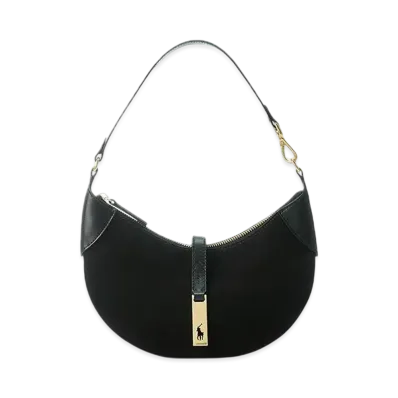 Polo Ralph Lauren Polo ID Suede Mini Shoulder Bag "Black"