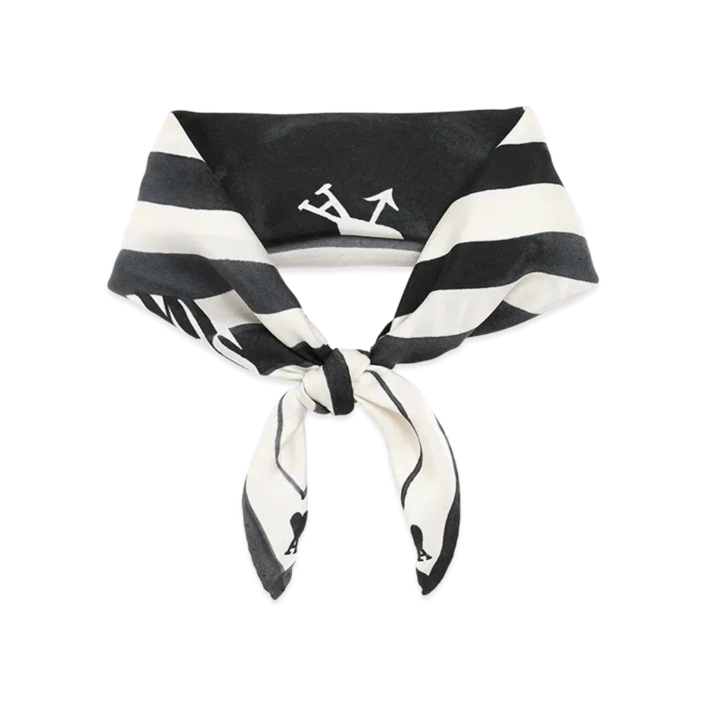 AMI PARIS Silk Place Des Victoires Scarf "Black"